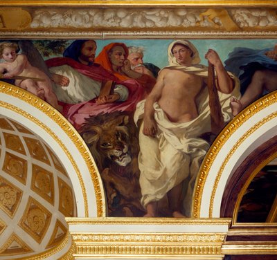 Allegorie der Gerechtigkeit Detail des Freskos von Eugene Delacroix (1798-1863) zur Dekoration des Königssalons. Nationalversammlung (Palais Bourbon) 1843 Paris von Ferdinand Victor Eugene Delacroix