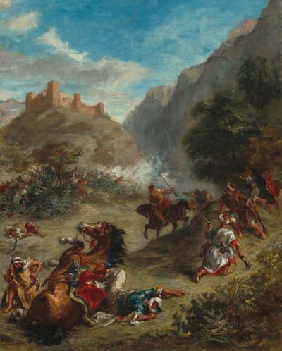 Araber kämpfen in den Bergen von Ferdinand Victor Eugene Delacroix