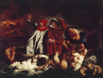 Dantes Boot, aus der Divina Commedia von Dante Alighieri von Ferdinand Victor Eugene Delacroix