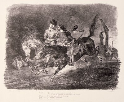 Faust und Mephistopheles galoppieren durch die Sabbatnacht, 1828 von Ferdinand Victor Eugene Delacroix