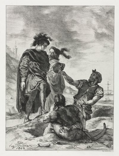 Hamlet: Hamlet und Horatio mit den Totengräbern, 1843 von Ferdinand Victor Eugene Delacroix