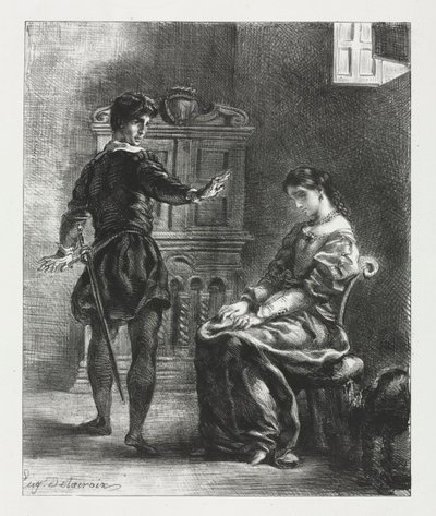 Hamlet: Hamlet und Ophelia, 1834 von Ferdinand Victor Eugene Delacroix