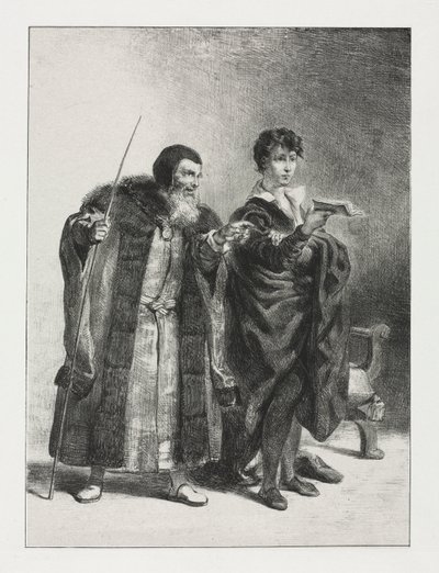 Hamlet: Polonius und Hamlet, 1834 von Ferdinand Victor Eugene Delacroix