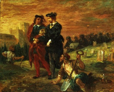 Hamlet und Horatio auf dem Friedhof, aus Akt V von Hamlet von William Shakespeare, 1859 von Ferdinand Victor Eugene Delacroix