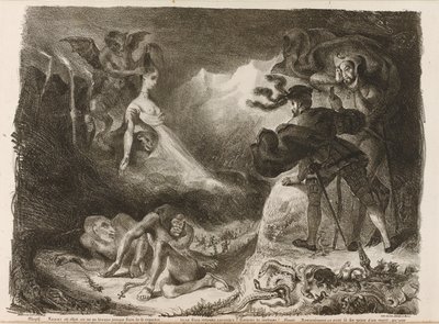 Illustration zu Goethes Faust, 1828 von Ferdinand Victor Eugene Delacroix