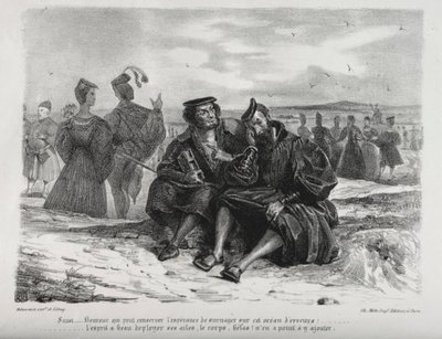 Illustrationen für Faust: Faust und Wagner, 1828 von Ferdinand Victor Eugene Delacroix