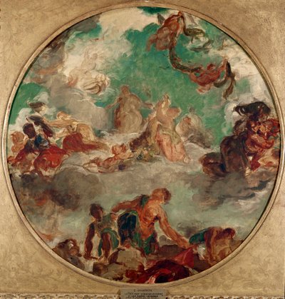 Der Frieden kam, um die Menschen zu trösten und den Überfluss zurückzubringen von Ferdinand Victor Eugene Delacroix