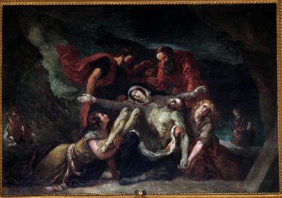 Pietà oder „Beweinung“. Gemälde von Eugène Delacroix (1798-1863) 1844 Kirche Saint-Denis du Saint-Sacrement in Paris von Ferdinand Victor Eugene Delacroix