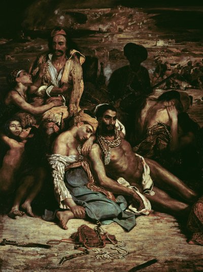 Szenen aus dem Massaker von Chios (Detail) von Ferdinand Victor Eugene Delacroix