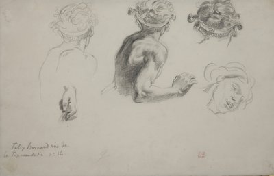 Blatt mit Studien für die "Gerechtigkeit des Trajan" von Ferdinand Victor Eugene Delacroix