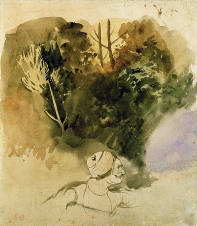 Studie eines Gurkha der indischen Armee, 1830 von Ferdinand Victor Eugene Delacroix