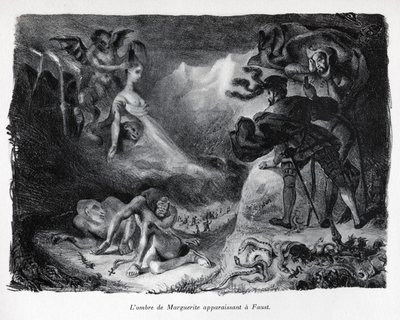 Der Schatten von Gretschen erscheint bei Faust von Ferdinand Victor Eugene Delacroix