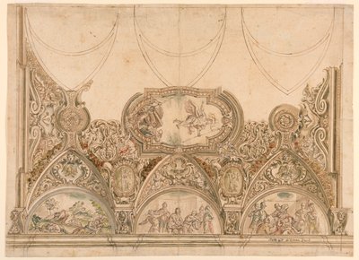 Entwurf für die Dekoration der Decke einer Kapelle von Ferdinando Galli Bibiena