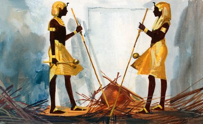 Die beiden Wächter, die das Grab von Tutanchamun bewachen von Ferdinando Tacconi