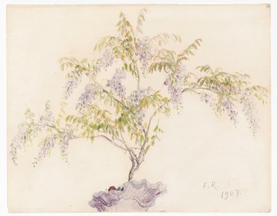 Blühende Glyzinie in einer Vase von Ferdynand Ruszczyc