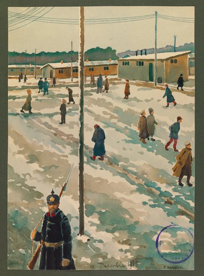 Ansicht des Gefangenenlagers in Gustrow von Fernand Barbier