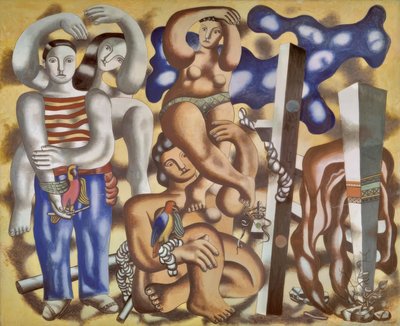Komposition mit zwei Papageien von Fernand Leger
