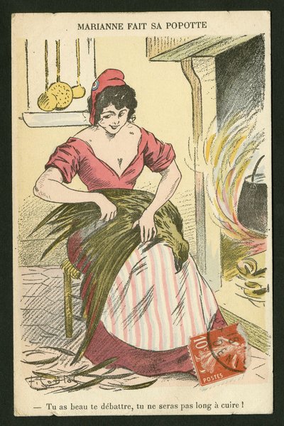 Postkarte, Satirisch in Farben von Fernand Louis Gottlob