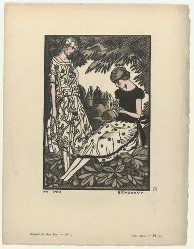Gazette du Bon Ton, 1920 - Nr. 5, Pl. 34: Ein wenig viel von Fernand Siméon