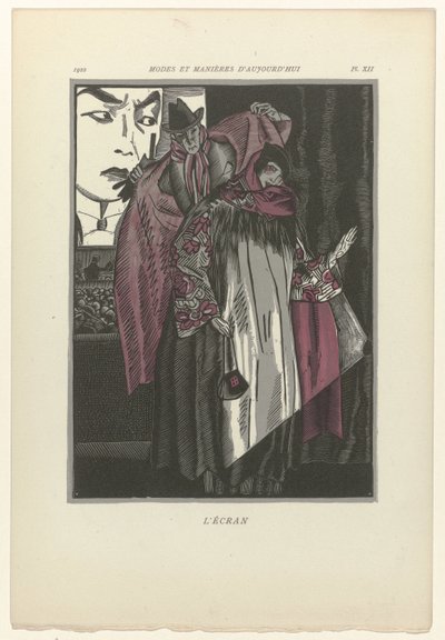 Moden und Manieren von Heute, 1922, Pl. 12: Der Bildschirm von Fernand Siméon