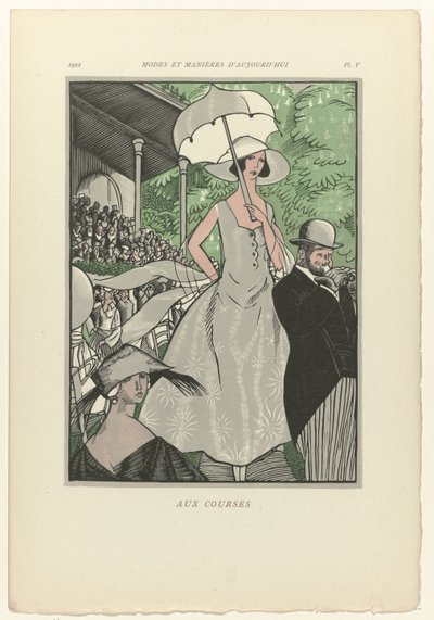 Moden und Manieren von Heute, 1922, Pl. 5: Auf den Rennen von Fernand Siméon