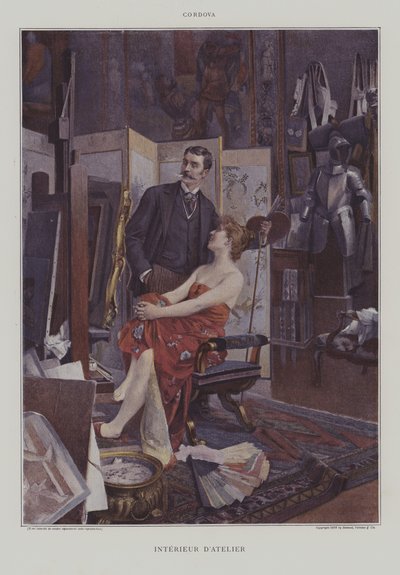 Interieur de lAtelier (Innenansicht des Ateliers) von Fernand de Cordova Pelez