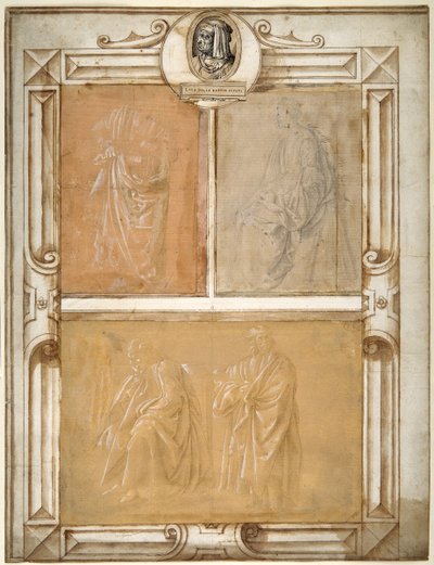 Studien von drapierten Figuren von Filippino (follower of) Lippi