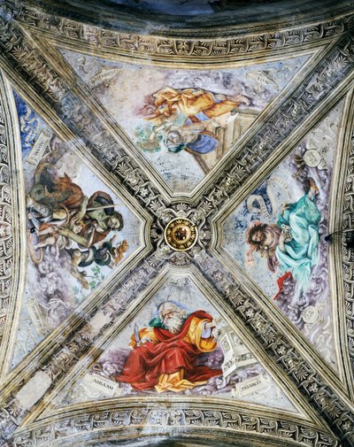 Fresken von Filippino Lippi auf der Kuppel, Strozzi-Kapelle, Kirche Santa Maria Novella, Florenz, Italien von Filippino Lippi