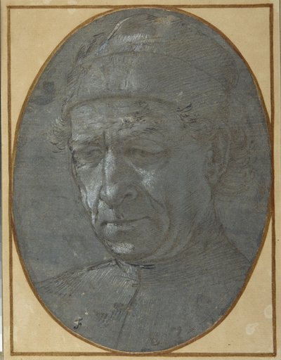 Kopf eines älteren Mannes mit Mütze von Filippino Lippi
