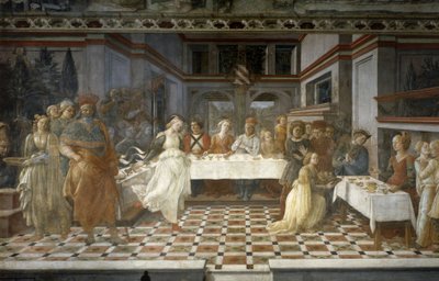 Das Bankett des Herodes, Episoden aus dem Leben des Heiligen Johannes des Täufers, ca. 1452-64 (Fresko) von Filippino Lippi