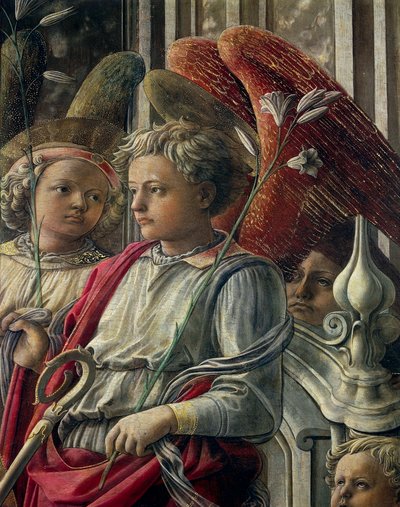 Madonna mit Kind und Engeln und Heiligen, auch genannt Unsere Liebe Frau vom Heiligen Geist oder Barbadori-Altarbild von Filippo Lippi (ca. 1406-1469) von Filippino Lippi