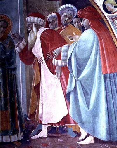 Hl. Stephanus und Margareta, Detail vom Tabernakel des Canto al Mercatale, 1498 von Filippino Lippi