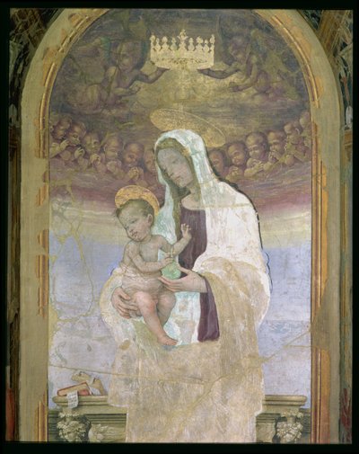 Die Madonna und das Kind, ein Detail aus dem Tabernakel des Canto al Mercatale, 1498 von Filippino Lippi