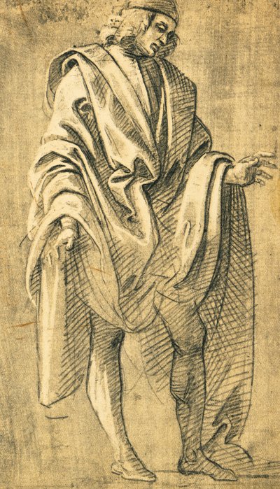 Studie einer männlichen menschlichen Figur, Bleistiftzeichnung von Filippo Lippi von Filippo Lippi