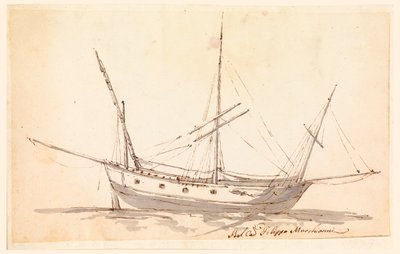 Zeichnung, Ein Segelschiff, ca. 1780 von Filippo Marchionni