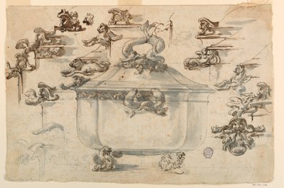 Entwürfe für eine Silbersuppenschüssel, 1769 von Filippo Marchionni