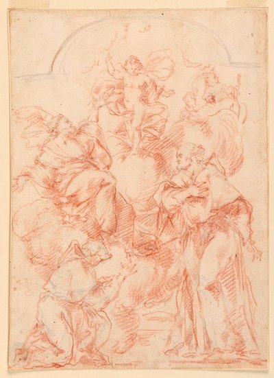 Zeichnung, Studie für ein Altarbild mit Christuskind, 1750–1800 von Filippo Marchionni