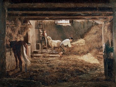 Ansicht des Inneren eines Stalls von Filippo Palizzi
