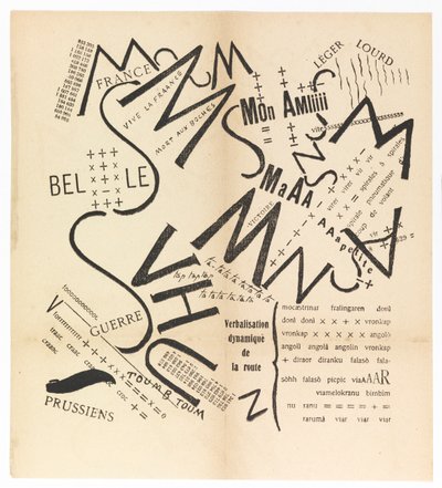 Parole consonanti vocali numeri in Libertà. I paroliberi Futuristi, 1915. von Filippo Tommaso Marinetti
