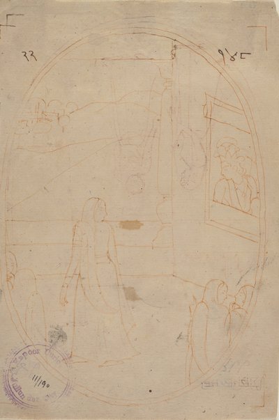 Zeichnung für eine Illustration aus einer Sat Sai von Bihari Lal Serie: Die Botschaft der Augen..., ca. 178 von First generation after Nainsukh