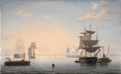 Hafen von Boston, mit der Stadt in der Ferne von Fitz Henry Lane
