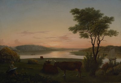 New England Inlet mit Selbstporträt von Fitz Henry Lane