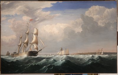 Segelschiffe vor der Küste Neuenglands, ca. 1855 von Fitz Henry Lane