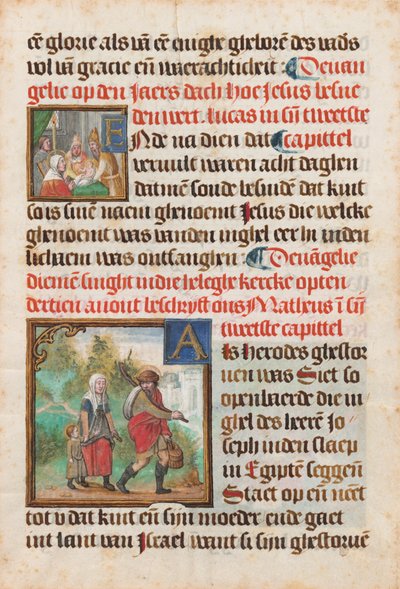 Manuskriptblatt aus einem Stundenbuch von Flemish 15th Century