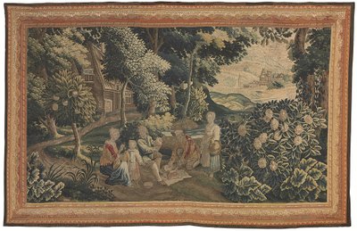 Eine flämische pastorale Tapisserie, frühes 18. Jahrhundert von Flemish School