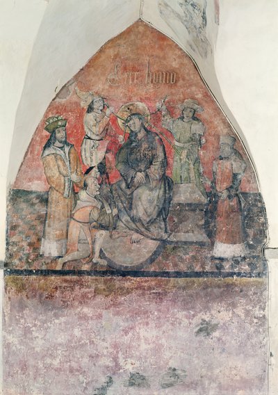 Christus wird mit der Dornenkrone gekrönt, Wandgemälde in der Krypta, ca. 1480-1540 von Flemish School