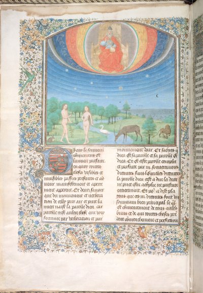 Irdisches Paradies, aus einem Buch über die sieben Zeitalter der Welt von Flemish School