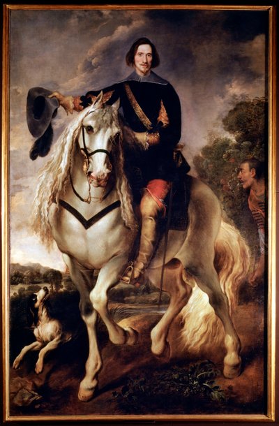 Reiterporträt eines Hauptmanns mit seinem maurischen Pagen. von Flemish School