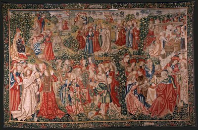 Serie Das Gleichnis von den Arbeitern im Weinberg. Der Ruf an die Arbeiter. Erster Wandteppich der Serie. Herstellung Brüssel, Pieter van Aelsts Werkstätten (?). Ca 1500. von Flemish School