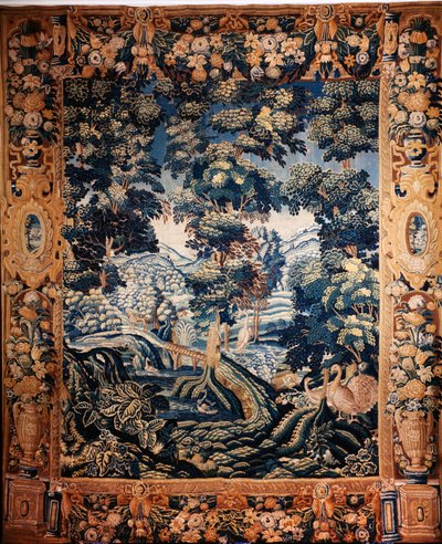 Flämischer Wandteppich. Sogenannte Verdures. Herstellung von Oudenaarde. Private Sammlung. 17. Jahrhundert (?) von Flemish School